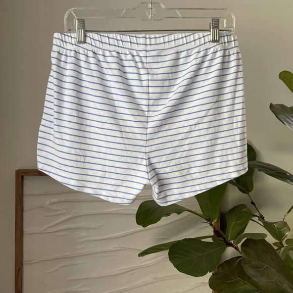 Women's LAKE Blue & White Striped Soft Pima Cotton Sleep Lounge Shorts Medium M - Picture 3 of 3